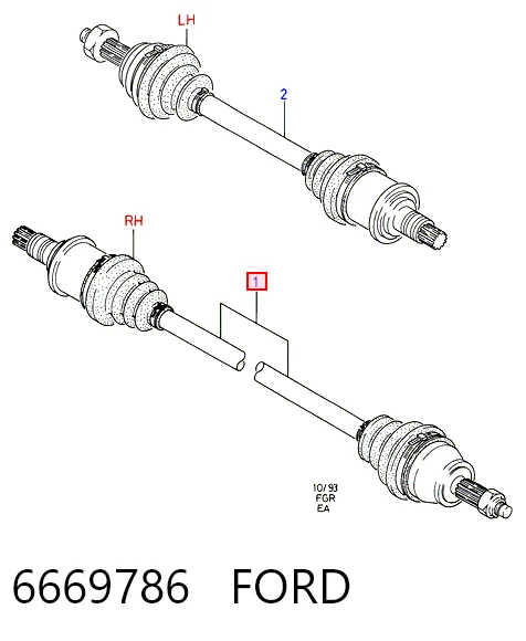 Піввісь передня, права Ford Escort VII універсал (GAL, ANL) (1995 - 1999) ціна, від 60.14 USD