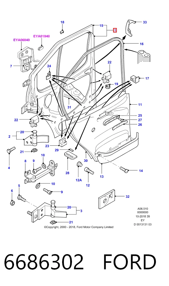 Дверь передня ліва на Ford Transit IV E