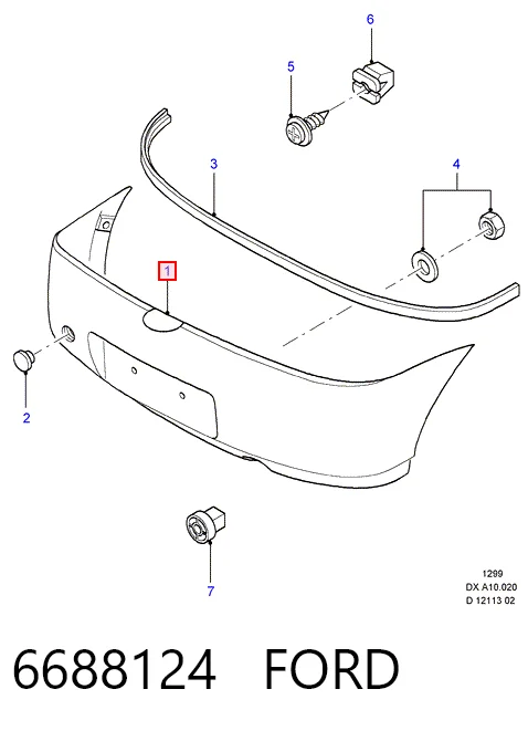 Кожух бампера заднього Ford Fiesta Mk4 хетчбек (JAS, JBS) (1996 - 2002) ціна, від 83.77 USD