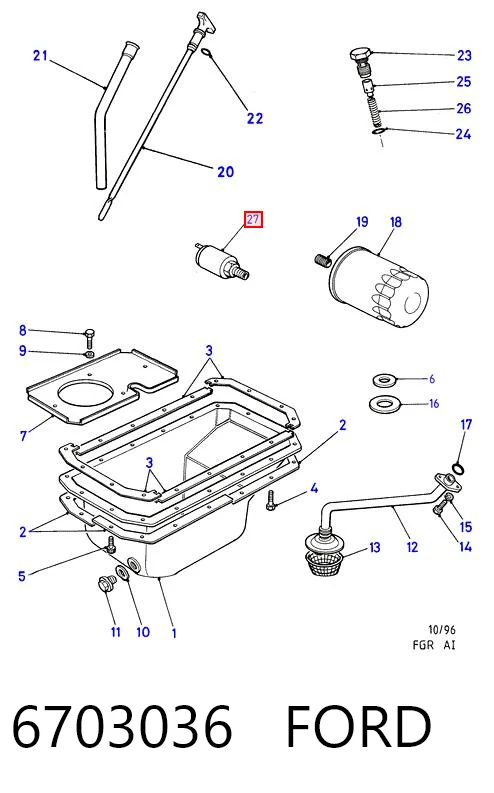 Датчик показника тиску масла на Ford Transit IV E
