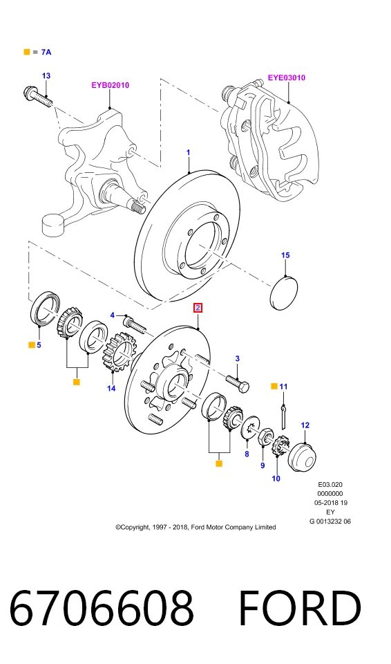 Маточина переднього колеса Ford Transit IV