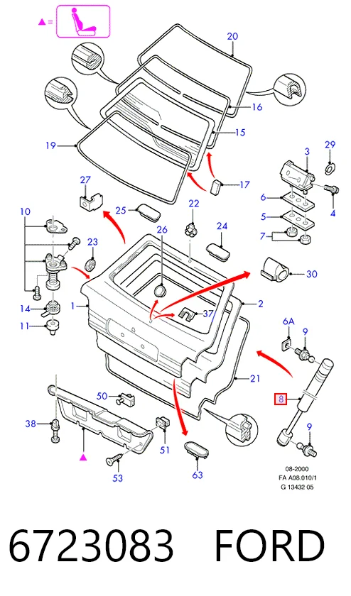 Амортизатор двері задньої Ford Escort IV хетчбек (GAF, AWF, ABFT) (1985 - 1990) ціна, від 5.38 USD