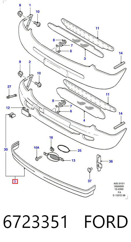  Передній бампер Ford Escort 5