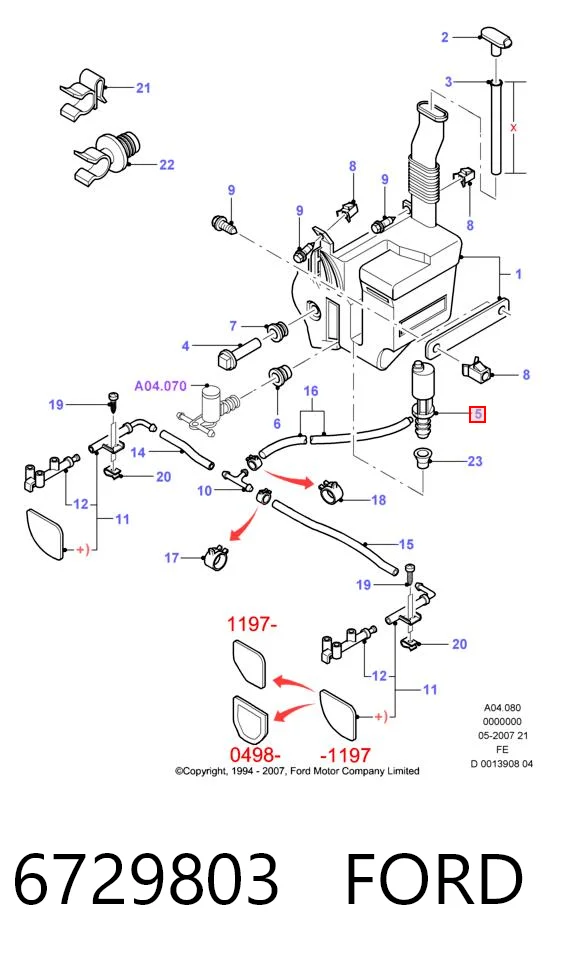 6729803 Ford Насос-двигун омивача фар