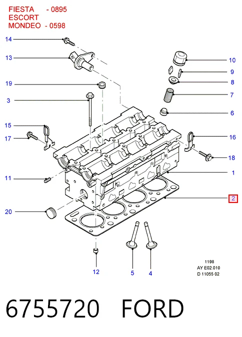 Прокладка ГБЦ Ford Escort CLASSIC хетчбек (AAL, ABL) (1998 - 2000) ціна, від 13.17 USD