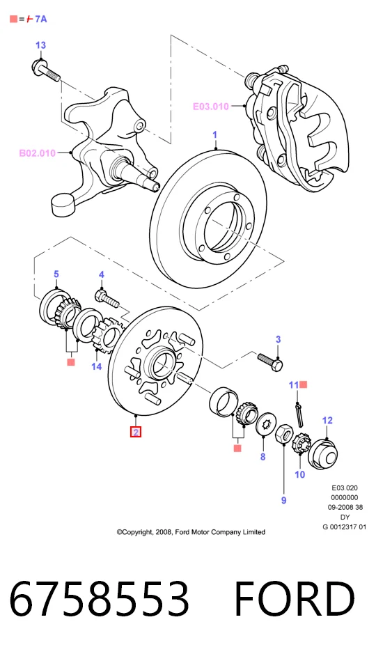 Маточина (передня) на Ford Transit IV E