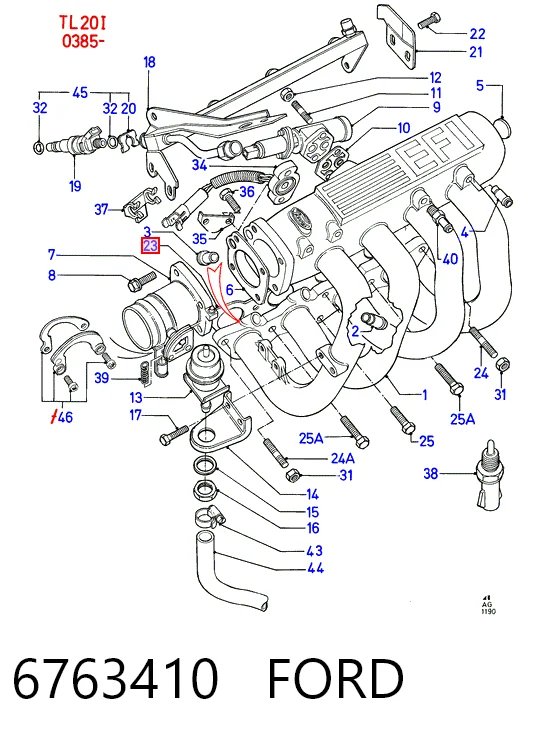 Прокладка впускного колектора на Ford Sierra I GBC