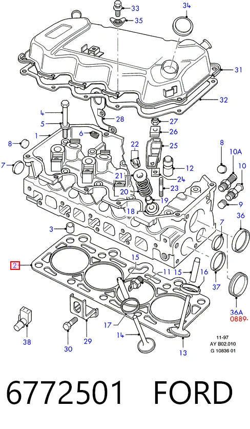 Купити Прокладка ГБЦ Ford Fiesta Mk2 FBD