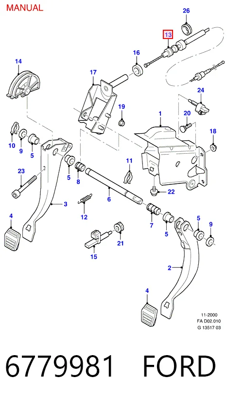 Трос зчеплення Ford Escort VII універсал (GAL, ANL) (1995 - 1999) ціна, від 6.22 USD
