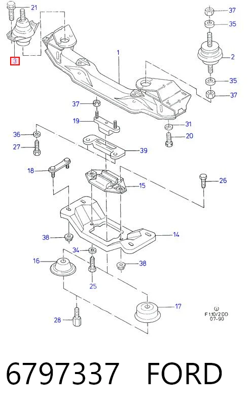 Подушка (опора) двигуна, права Ford Sierra 1 GBC