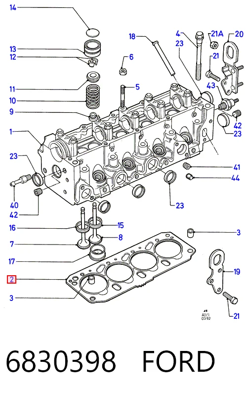 Прокладка головки блока циліндрів (ГБЦ) Ford Escort IV