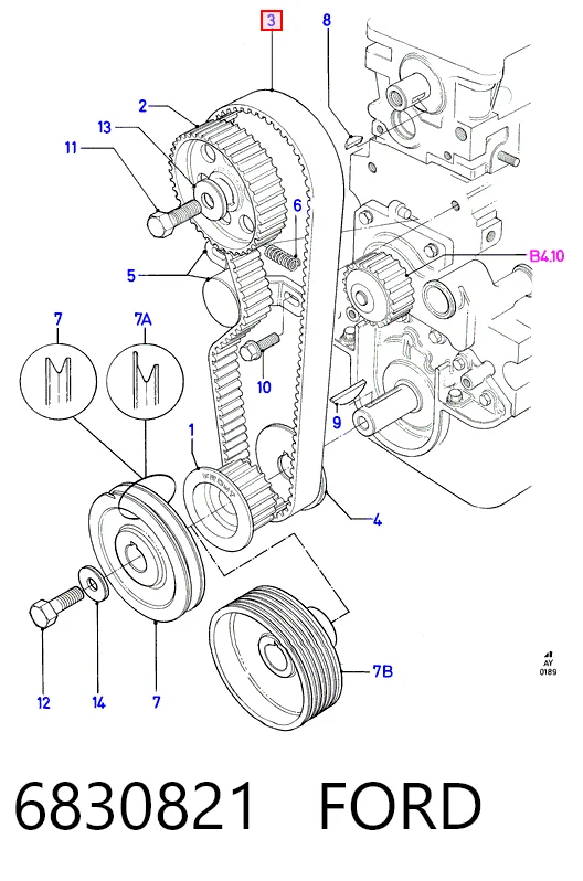 Ремінь двигуна на Ford Fiesta Mk3 GFJ