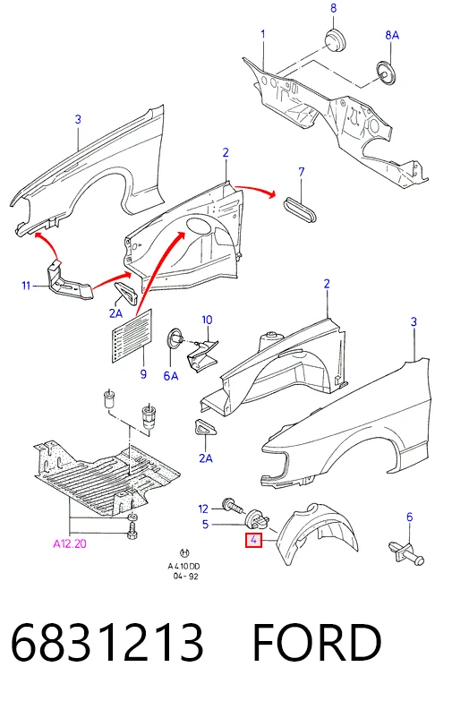 Купити Підкрилок передній лівий Ford Sierra II GBG, GB4