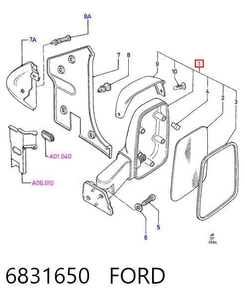 6831650 Ford Праве дзеркало заднього виду