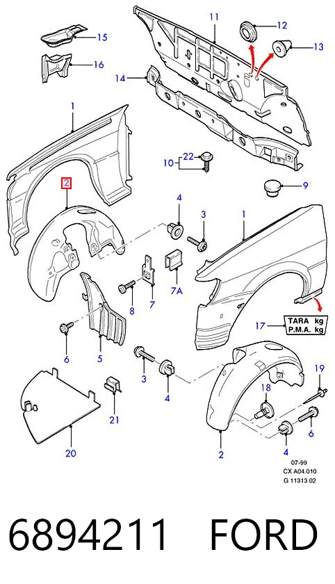  Підкрилок передній правий Ford Fiesta 