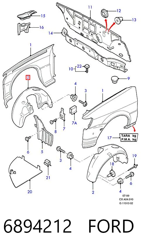 Підкрилок переднього крила, лівий Ford Fiesta GFJ