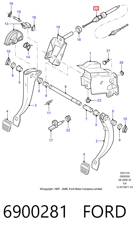 6900281 Ford Трос зчеплення