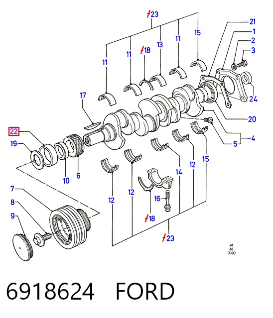 Сальник колінвала передній Ford Transit III
