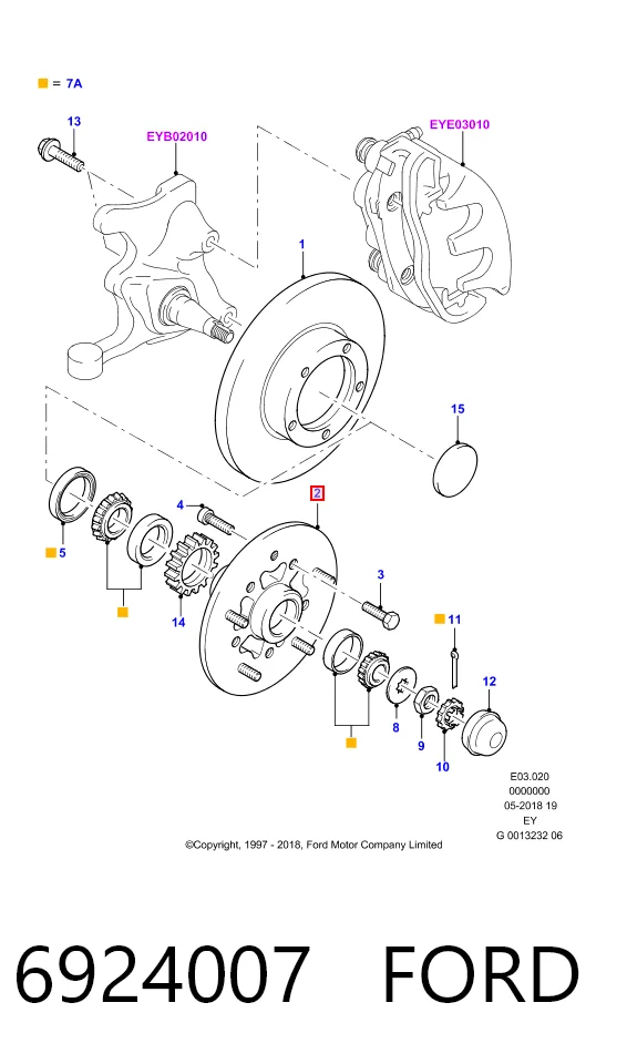 Маточина колеса передня Ford Transit IV фургон (E) (1994 - 2000) ціна, від 50.55 USD