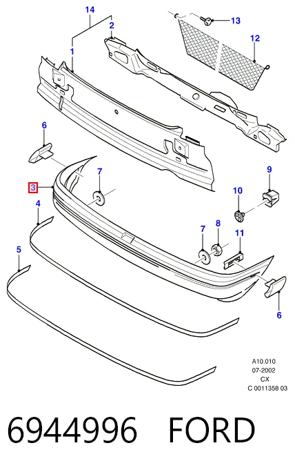 Купити Задній бампер Ford Fiesta Mk3 GFJ