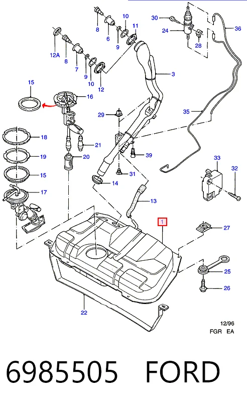 Б/бак Ford Escort VI хетчбек (GAL) (1992 - 1995) ціна, від 66.38 USD