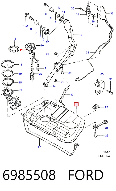 Бак паливний на Ford Escort VII GAL, ANL