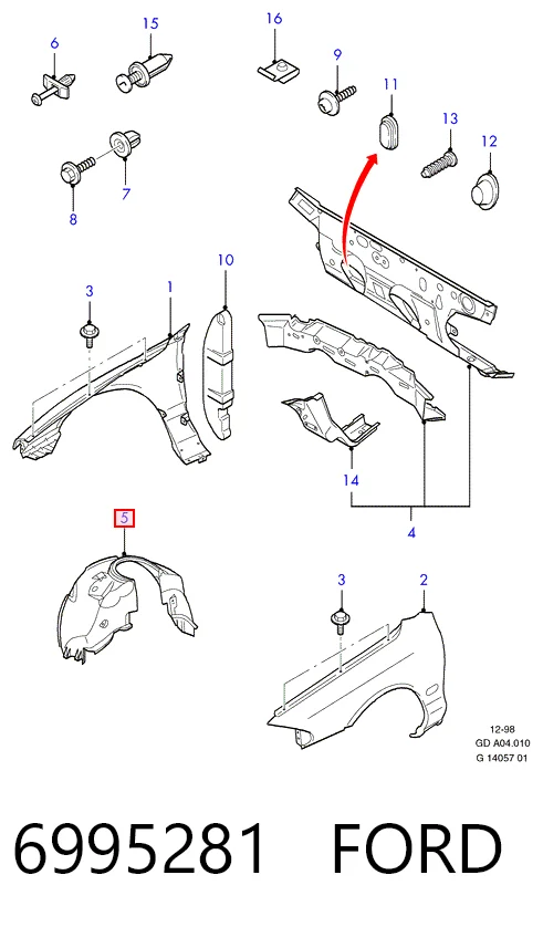 Купити Підкрилок передній лівий Ford Mondeo II BFP
