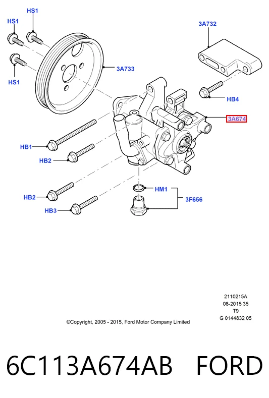 6C113A674AB Ford Насос гідропідсилювача
