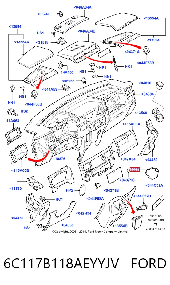 6C117B118AEYYJV Ford Чохол на важіль перемикання