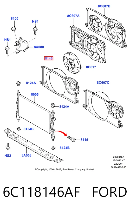 Кожух вентилятора Ford Transit VI