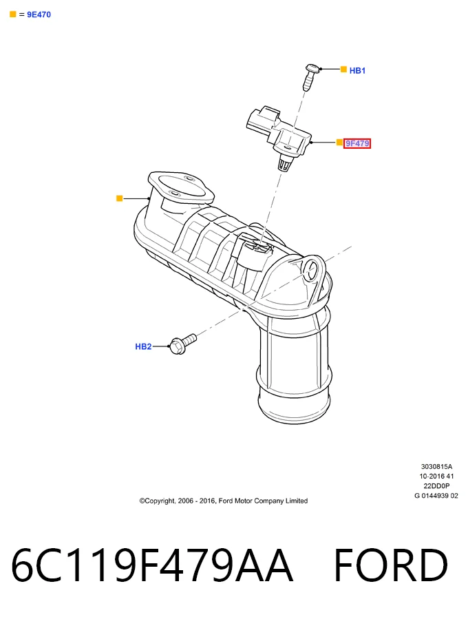 6C119F479AA Ford Датчик наддува