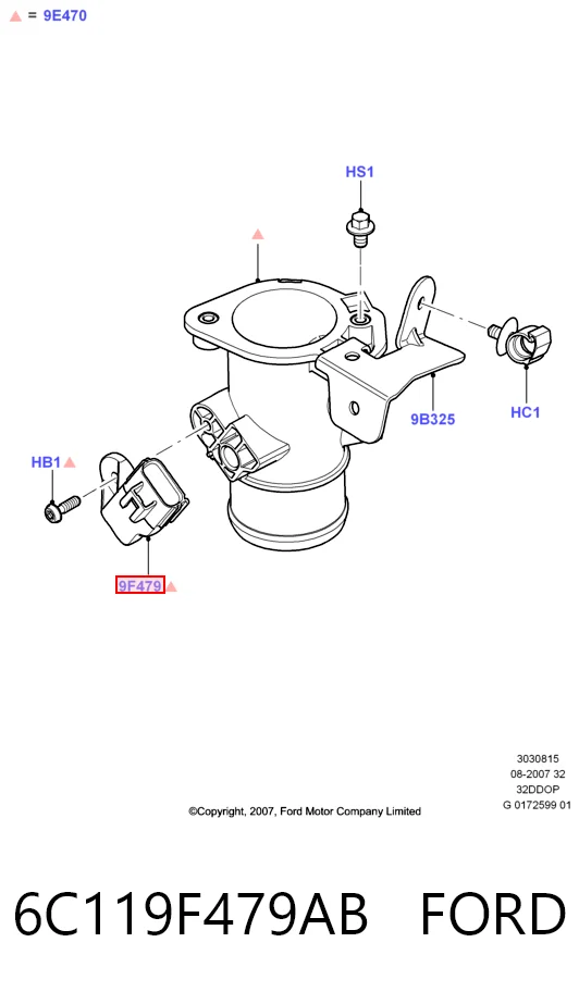 6C119F479AB Ford Датчик наддува