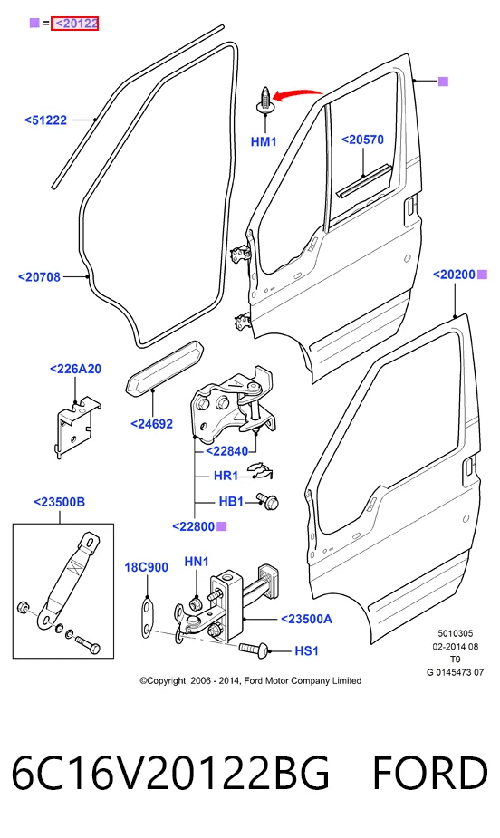  Двері праві передні Ford Transit 6