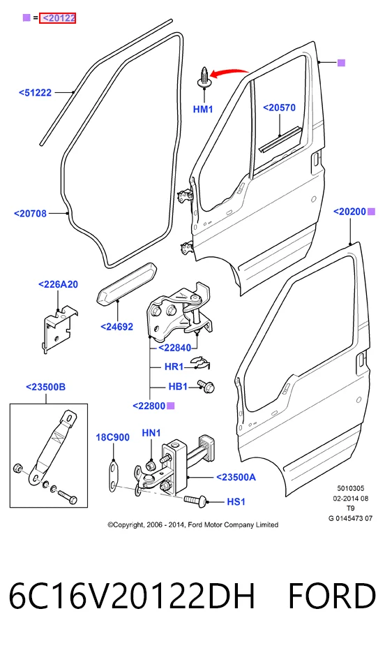 Купити Двері праві передні Ford Transit VI V347/8