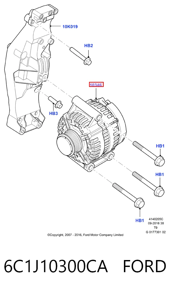6C1J10300CA Ford Авто генератор