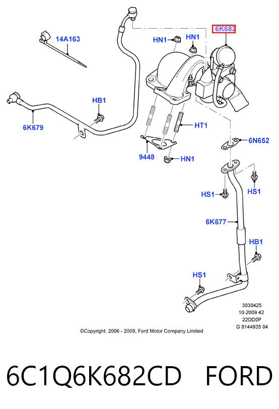 6C1Q6K682CD Ford Турбонаддув