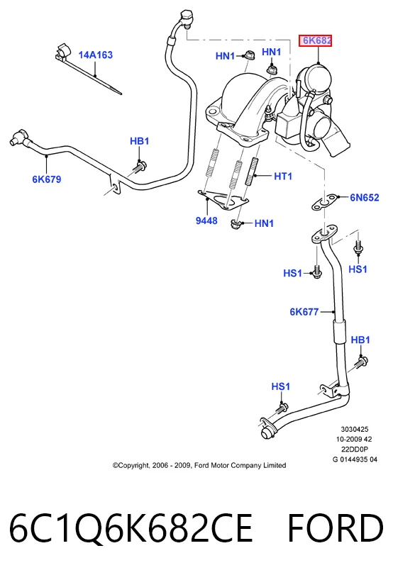 6C1Q6K682CE Ford Турбонаддув