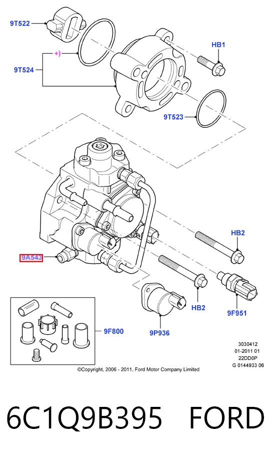 6C1Q9B395 Ford Насос паливний високого тиску (ПНВТ)