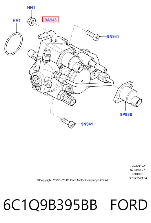 6C1Q9B395BB Ford Насос паливний високого тиску (ПНВТ)