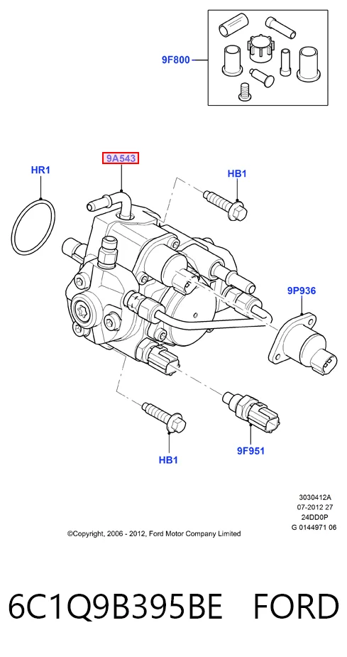 6C1Q9B395BE Ford Насос паливний високого тиску (ПНВТ)