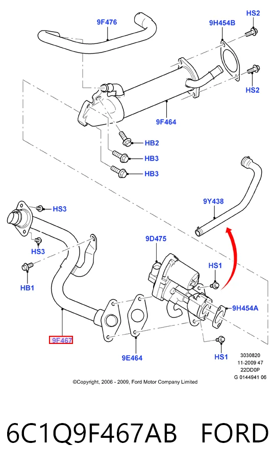 9659958880 Fiat/Alfa/Lancia Патрубок системи рециркуляції ВГ