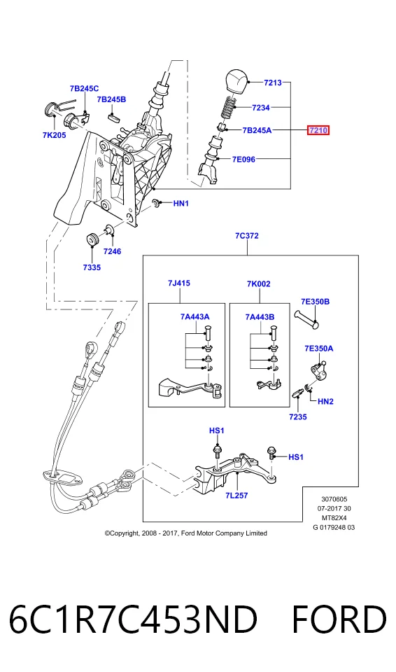6C1R7C453ND Ford Куліса КПП