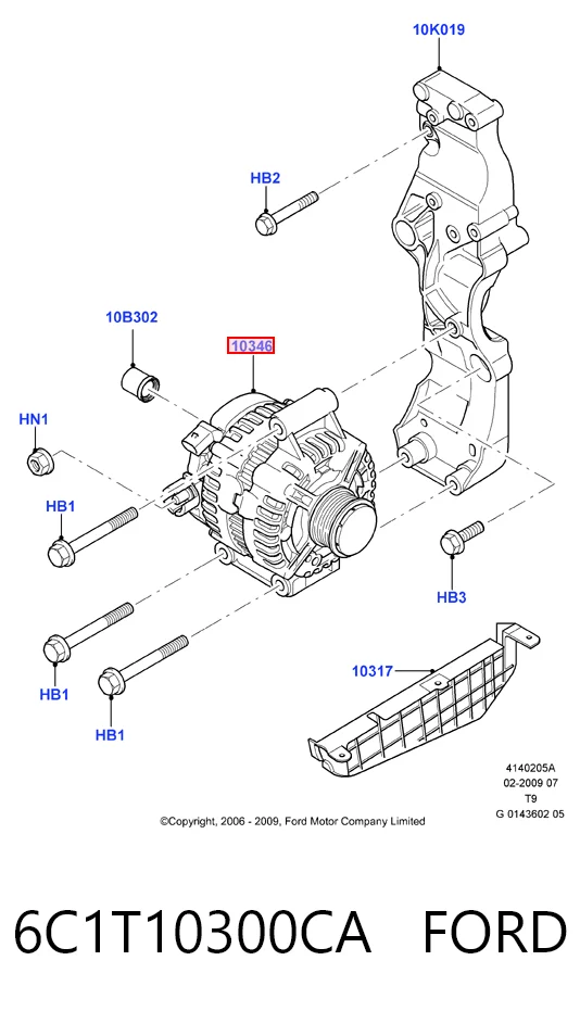6C1T10300CA Ford Авто генератор