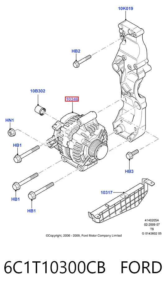 6C1T10300CB Ford Авто генератор