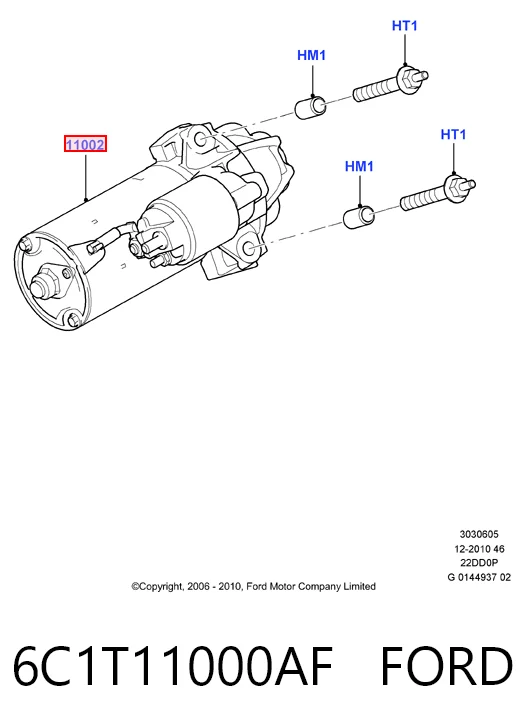 6C1T11000AF Ford Стартер двигуна