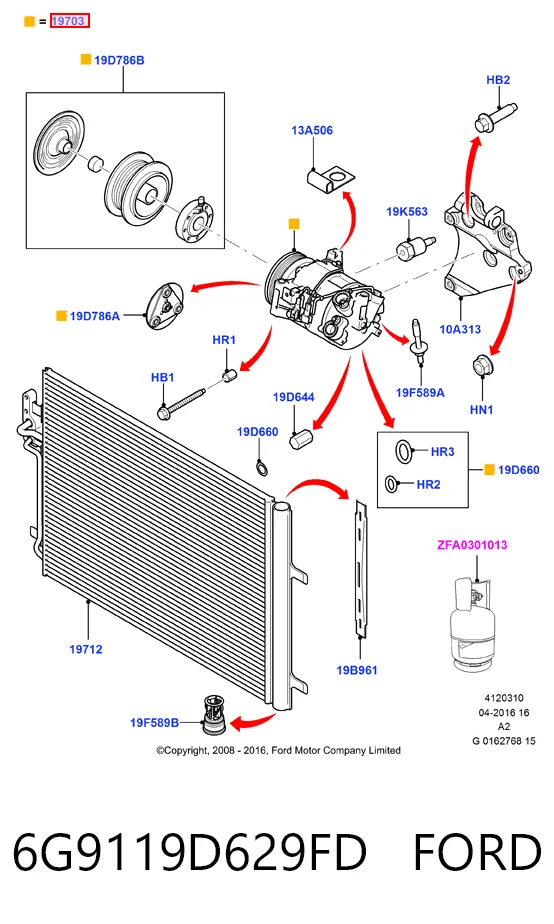 6G9119D629FD Ford Компресор холодоагенту