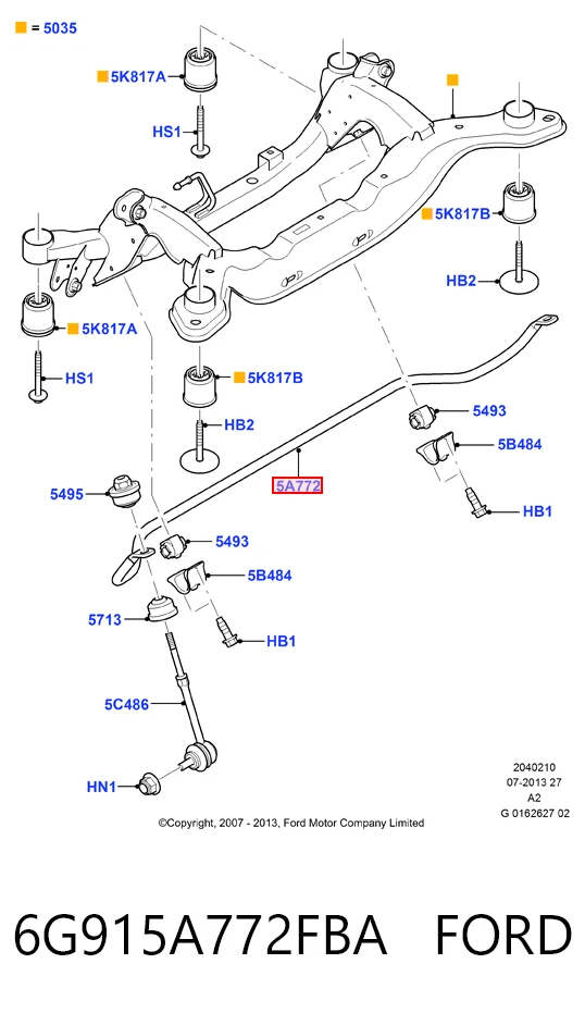 Стабілізатор задньої балки на Ford Mondeo IV CA2