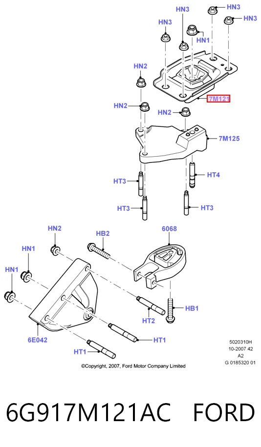6G917M121AC Ford Ліва опора двигуна