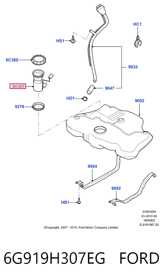 6G919H307EG Ford Електробензонасос