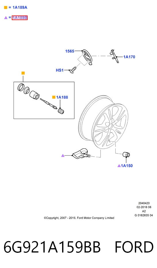 6G921A159BB Ford Датчик шин